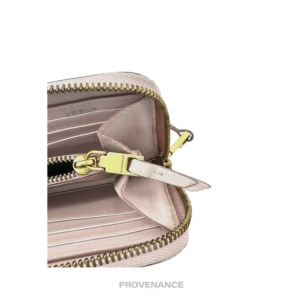 🔴 Givenchy Zip Long Wallet - Blush Quilted Leather Gold